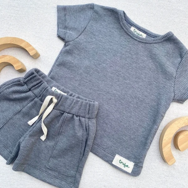 SHORT WAFFLE GRIS
