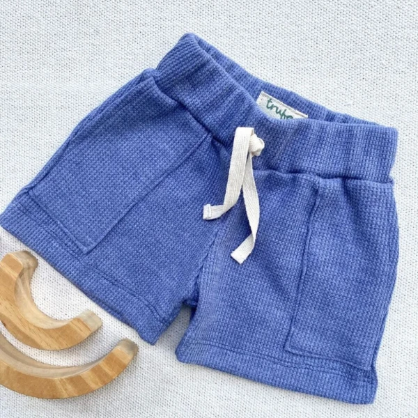 SHORT WAFFLE AZUL