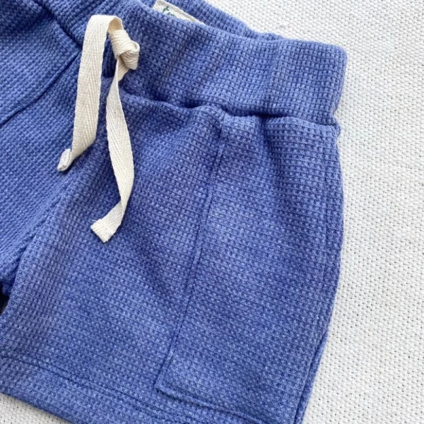 SHORT WAFFLE AZUL