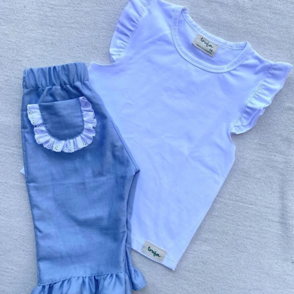 Pantalón volado Simil denim