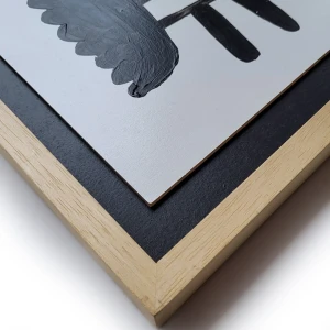 Gardenia Negra - Chata cera marupá c/fondo negro - 38,5x30.5