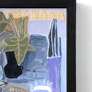 Sol de la mañana - Marco recto 2 cm de frente negro liso