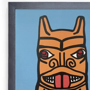 Totem de Jaguar oro - Marco L 15 negro liso grande 48x35