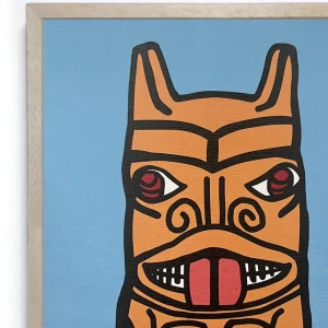 Totem de Jaguar oro - Marco L10x20 madera encerada pequeño 32x23