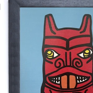 Totem de Jaguar Granate - Marco Chato de 3cm negro Grande 51x38