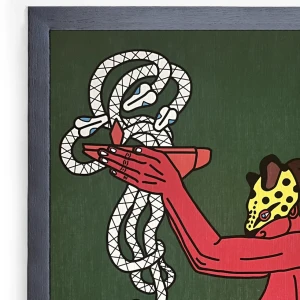 La ofrenda - verde / Marco negro de 1,5 x 3,5cm grande - 48x35 cm