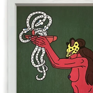 La ofrenda - verde / Marco Blanco 2 x 3,5cm Grande - 49x36 cm