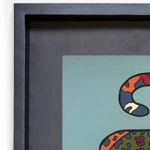 Jaguar Geométrio - naranja / Marco negro con fondo negro grande - 57x44