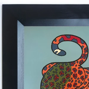 Jaguar Geométrio - naranja / Marco rampa negra lisa grande - 49x36