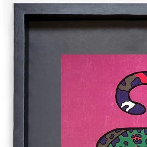 Jaguar Geométrio - verde / Marco negro con fondo negro grande - 57x44