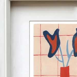 Atardecer - 21 x 30 / Marco piramidal mini blanco mas paspartu blanco