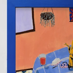 Festiva - Tamaï¿½o de ob 21 x 30 / Marcos Varilla chata de 3 cm azul ultramar