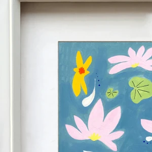 Loto - 21 x 30 / Marco piramidal blanco liso mas paspartu blanco