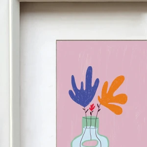 Mushi - 21 x 30 / Marco piramidal blanco liso mas paspartu blanco