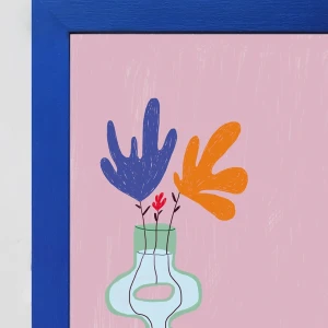 Mushi - 30 X 42 / Marco chato de 3 cm azul ultramar