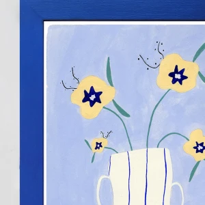 Pastel - 30 X 42 / Marco chata de 3 cm azul ultramar