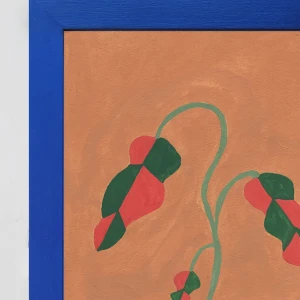 Sad Cora - 21 x 30 / Marco chato de 3 cm azul ultramar