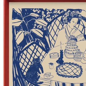 Azul - 30 X 42 / Marco piramidal rojo chinese