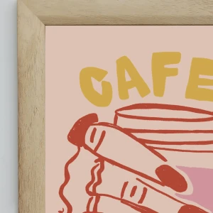 Cafe - 21 x 30 / Marco chato con rampita kiri natural