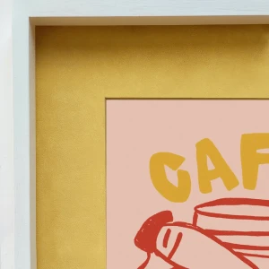 Cafe - 21 x 30 / Marco box blanco mas paspartu ocre