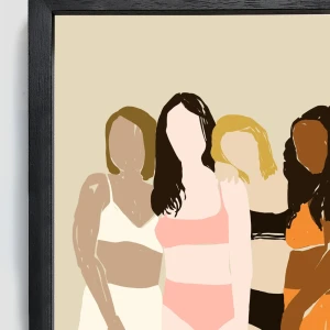 Cuatro - 21 x 30 / Marco chato en L de 1.5 x 3.5 negro liso