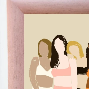 Cuatro - 21 x 30 / Marco bombe de 5 cm rosa vintage