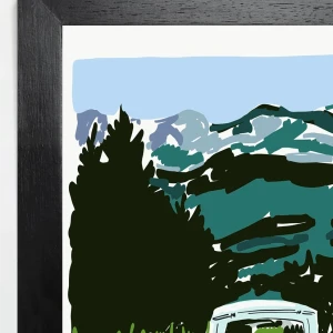 Ruta Renault - 30 X 42 / Marco chato de 3 cm negro liso