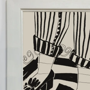 Mocasin - 30 X 42 / Marco chato de 3 cm con bajadita blanco liso