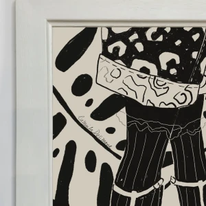 Tango shoe - 21 x 30 / Marco chato de 3 cm con bajadita blanco liso