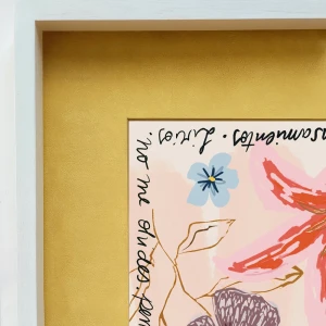 Lirios - 21 x 30 / Marco box blanco liso mas paspartu ocre