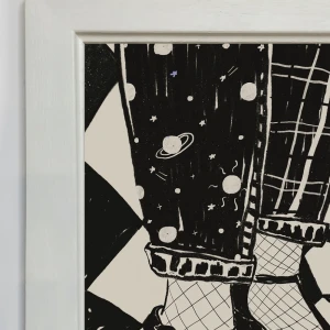 Pantalón Júpiter - 30x42 / Marco chato de 3 cm con bajadita blanco liso