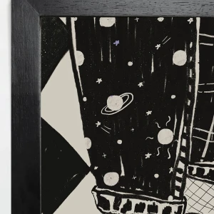 Pantalón Júpiter - 30x42 / Marco chato de 3 cm Negro liso