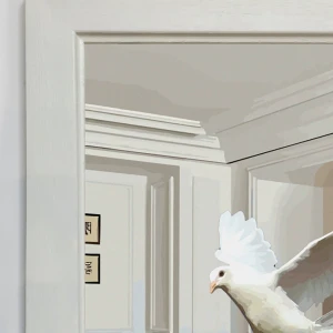 Paloma blanca - Chata de 3 cm con bajadita blanca