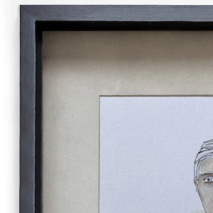 Mujer 3 - Marco tipo box negro + passepartout piedra