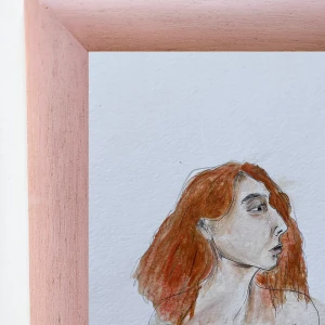 Mujer 4 - Marco bombe de 5 cm rosa vintage