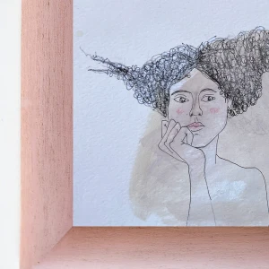 Mujer 6 - Marco bombe de 5 cm rosa vintage