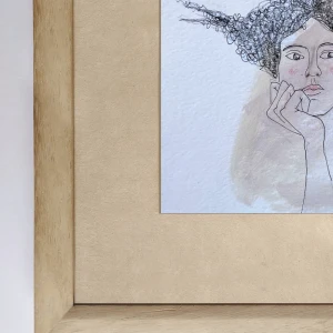 Mujer 6 - Marco chato de 3 cm madera mas passepartout