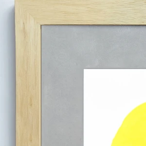 Teets - Marco chato de 4 cm madera + passepartout gris