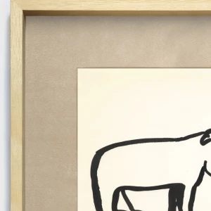 Oso - Marco tipo box madera + passepartout arcilla