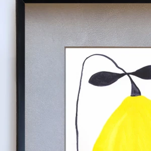 Lemon - Marco en L negro + passepartout gris