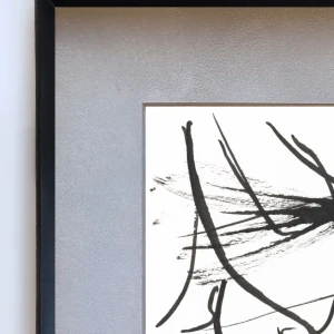 Flower - Marco en L negro + passepartout gris