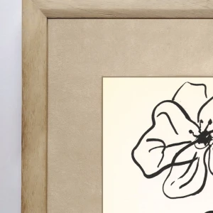 Flor - Marco chanfle madera + passepartout piedra