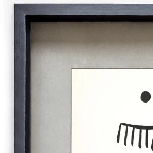 Cepillo - Marco tipo box negro + passepartu gris