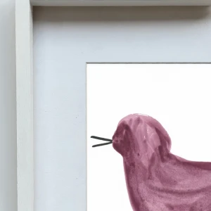 Birdie - Marco tipo box blanco + passepartout blanco