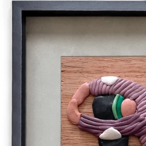 Sentimientos 6 - Marco tipo box negro + fondo gris