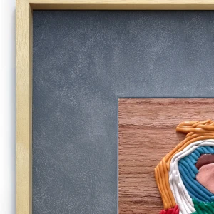 Sentimientos 5 - Marco tipo box madera + fondo gris