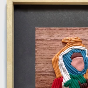 Sentimientos 5 - Marco tipo box madera + fondo negro