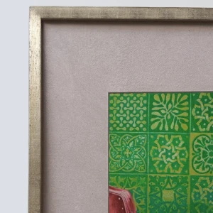 Daniel Prandi II - Marco en L plateado con patina dorada con passepartout