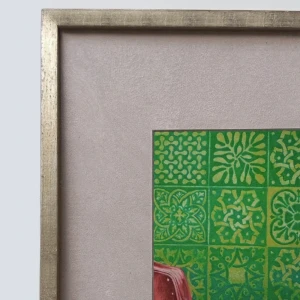 Daniel Prandi II - Marco en L plateado con patina dorada con passepartout