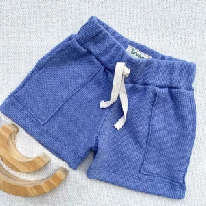 SHORT WAFFLE AZUL